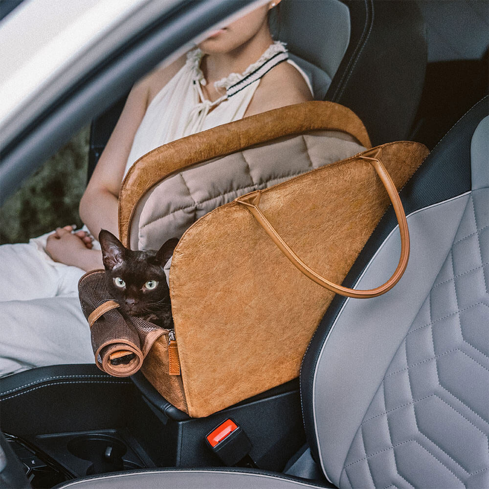 CloudyPaw™ Portable Leather Pet Travel Carrier