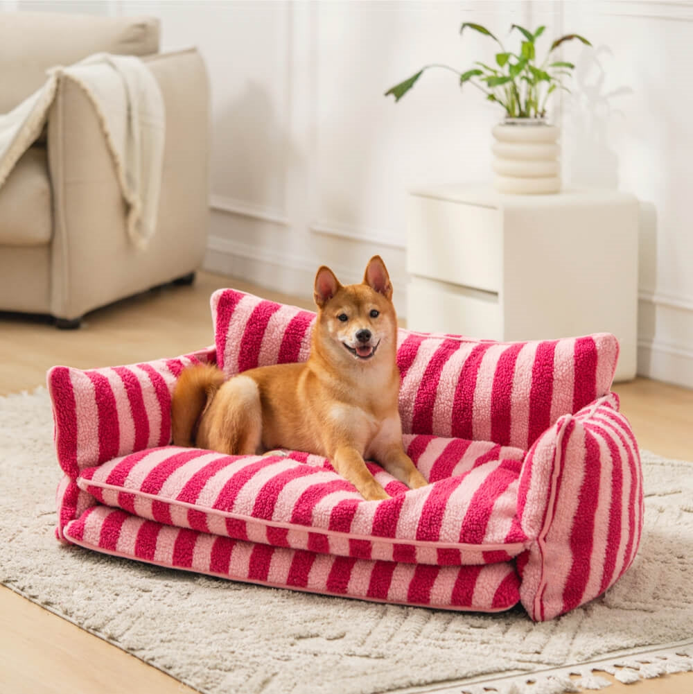 CloudyPaw™ Striped Comfy Double Layer Sofa Bed