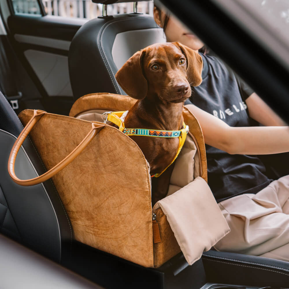 CloudyPaw™ Portable Leather Pet Travel Carrier