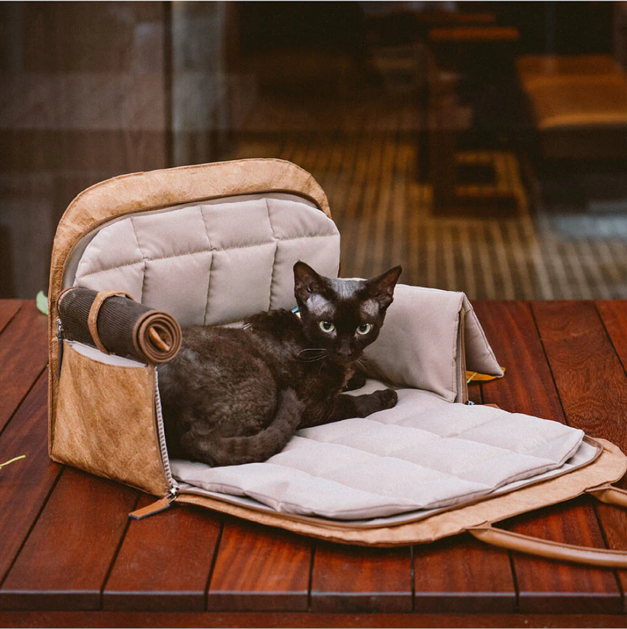 CloudyPaw™ Portable Leather Pet Travel Carrier