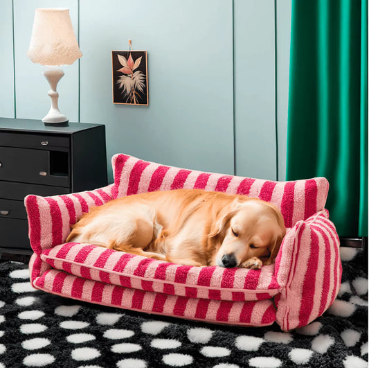 CloudyPaw™ Striped Comfy Double Layer Sofa Bed