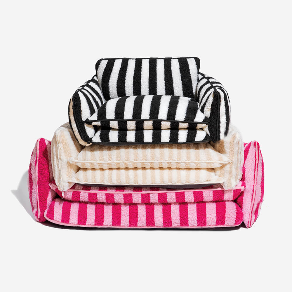 CloudyPaw™ Striped Comfy Double Layer Sofa Bed